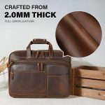 Large Leather Business Briefcase for Men 18" Napa Leather Laptop Case Messenger Bag Fits 17.3" Laptop (Black) - Image 2